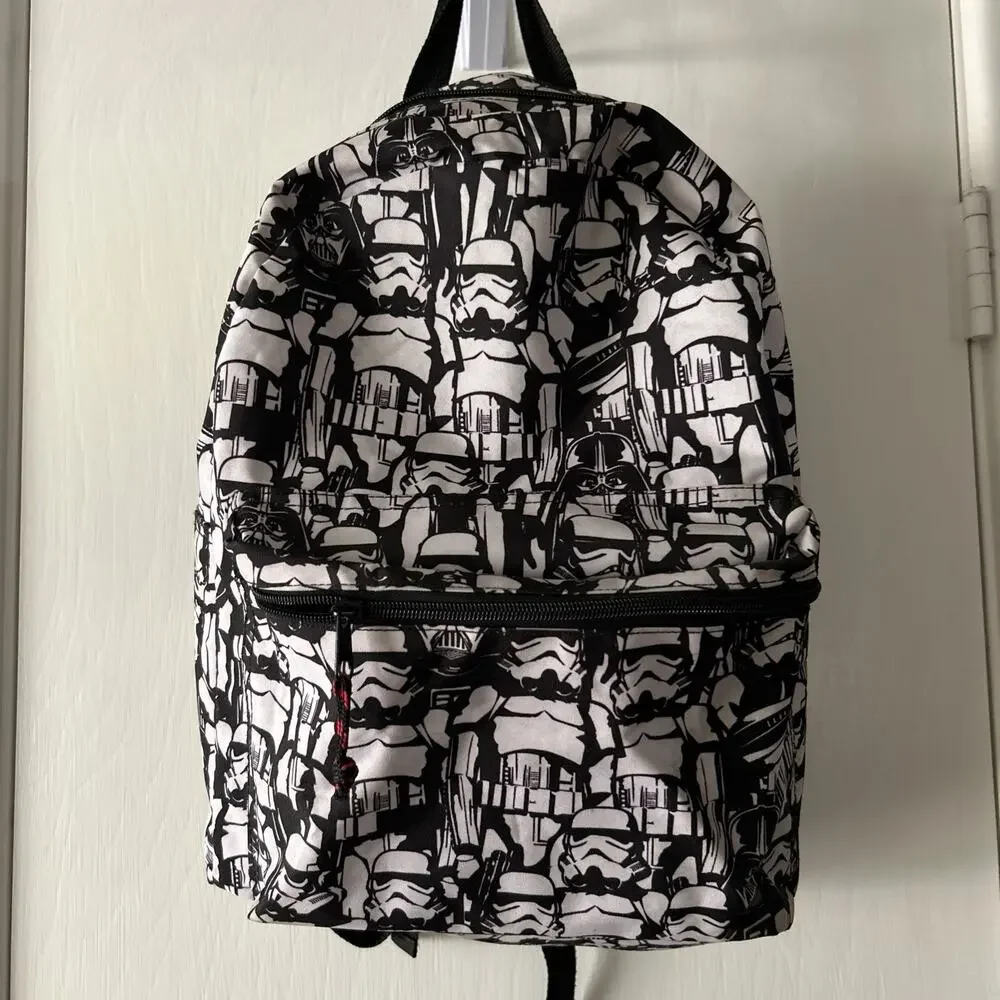 Star Wars Darth Vader Stormtroopers Backpack The Dark Side Black White School